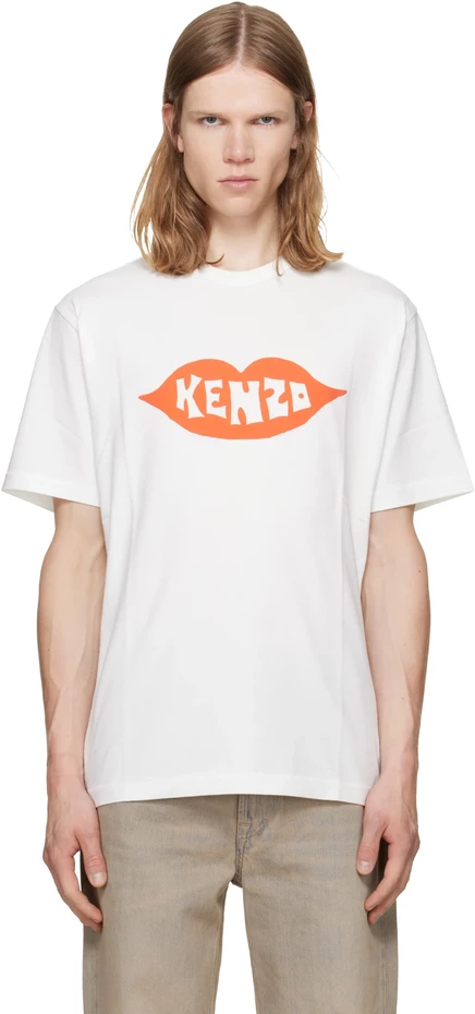 Мужская футболка Kenzo Loves, кремовая