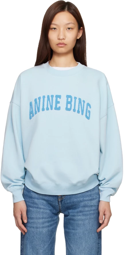 Женский свитшот ANINE BING Miles с логотипом, бледно-голубой