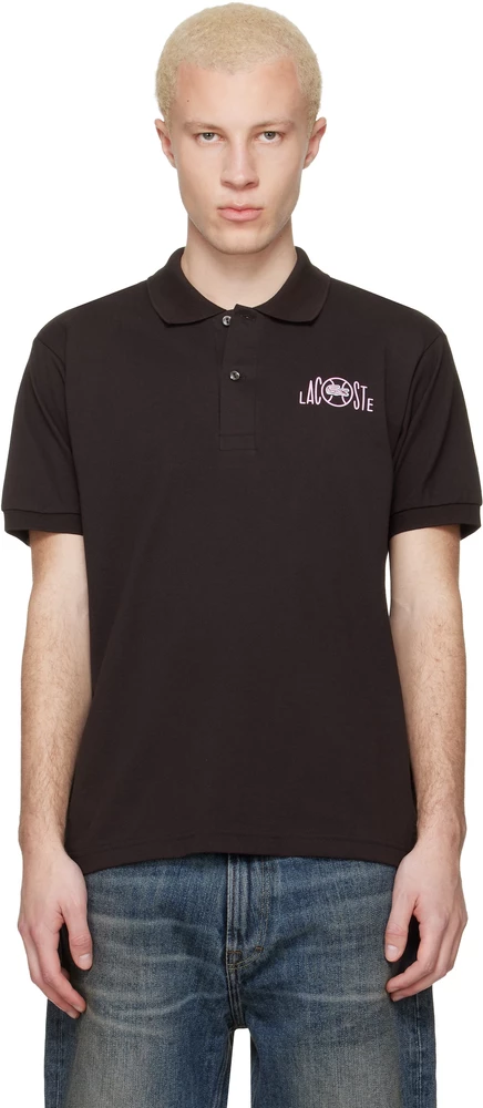 Мужское поло Lacoste Classic Fit Graphic, коричневое