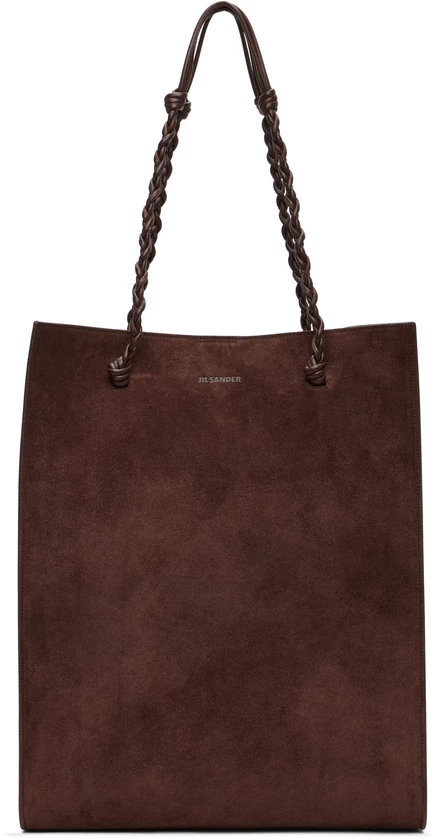 Женский шопер Jil Sander Tangle Tote, шоколадно-сливовый