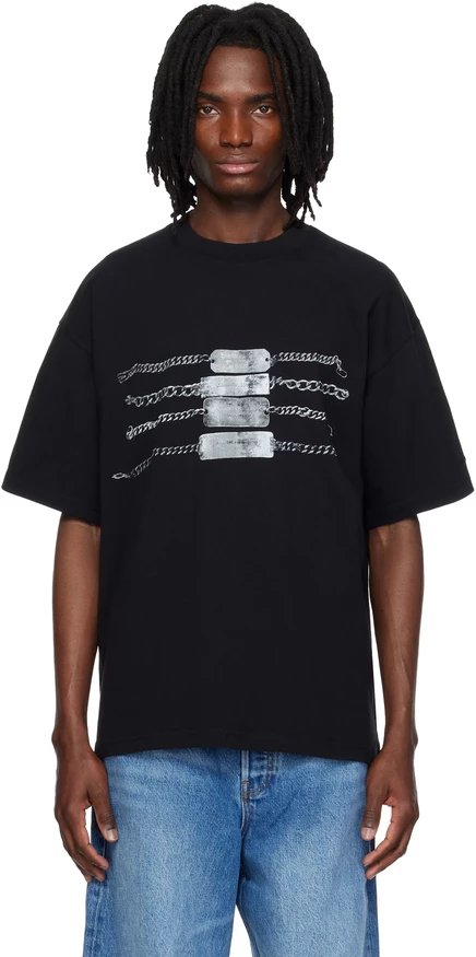 Черная футболка с объемным рисунком Alexander Wang Black