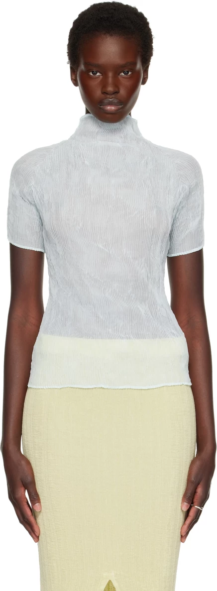 Женский топ Issey Miyake Chiffon Twist 1, голубой