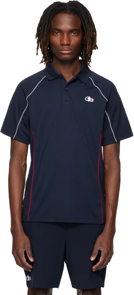 Мужское поло Lacoste French Tennis Team, темно-синее