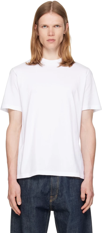 Мужская футболка Jil Sander с круглым воротом, белая