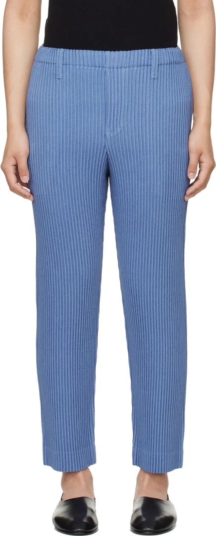 Мужские брюки Homme Plissé Linen Like, синие