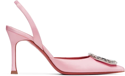 Женские туфли Amina Muaddi Camelia 90, нежно-розовые