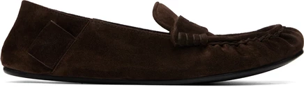 Мужские лоферы Acne Studios Saddle замшевые, коричневые