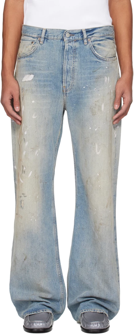 Мужские джинсы Acne Studios 2021M, широкие, светло-синие