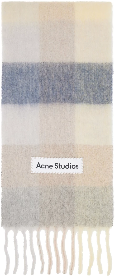 Мужской шарф Acne Studios, ванильный/бежевый/лавандовый