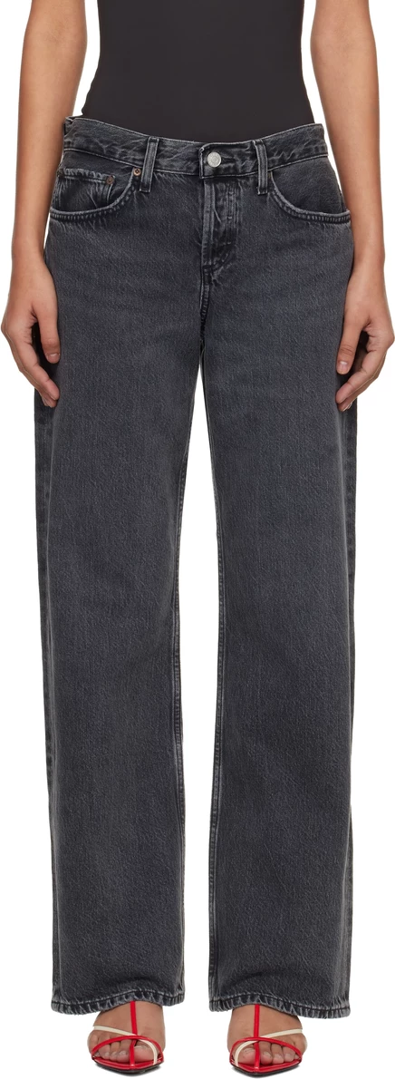 Женские свободные джинсы AGOLDE Low Rise, чёрные