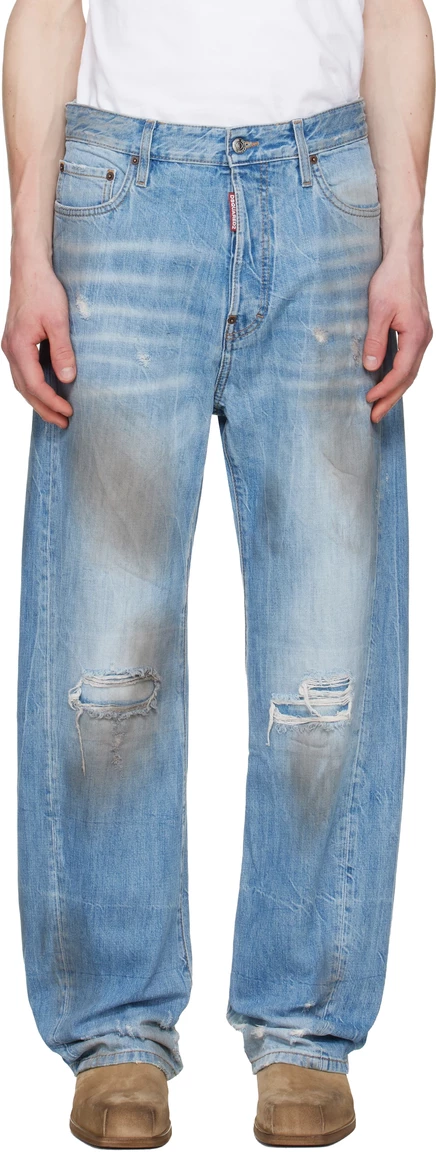 Мужские джинсы DSquared2 Loose Twist, голубые