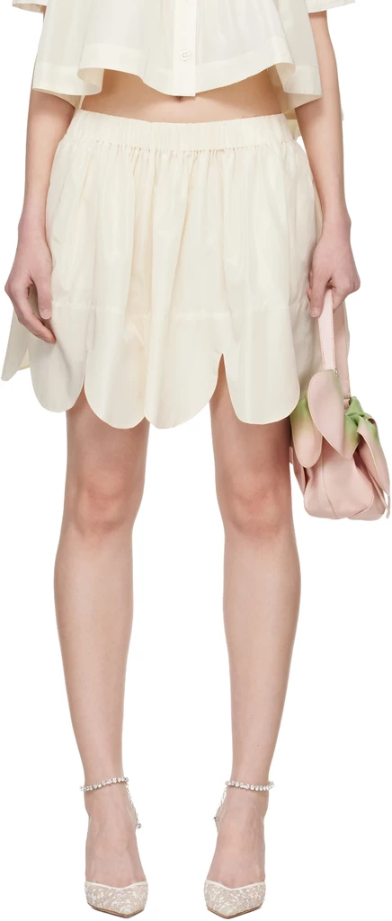 Женская мини-юбка Simone Rocha с фестонами, кремовая