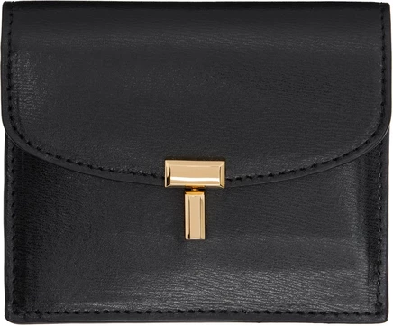 Женский кардхолдер Toteme T-Lock из кожи, черный