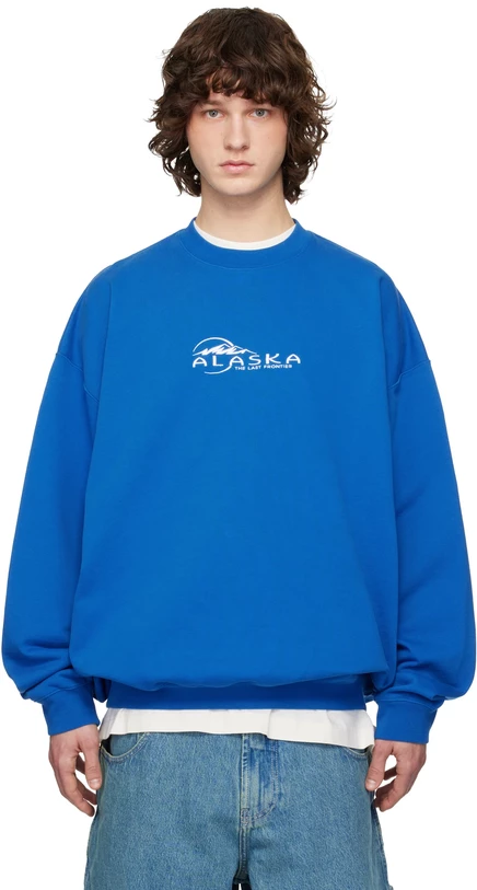 Мужской свитшот VETEMENTS «Alaska Tourist», синий