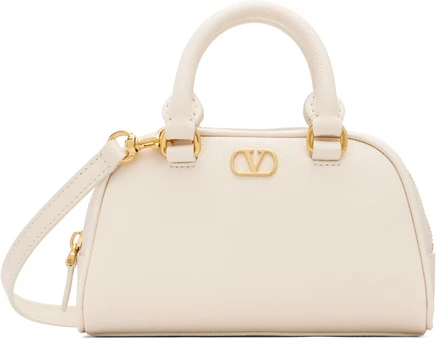 Женская мини-сумка Valentino Garavani VLogo, цвета айвори