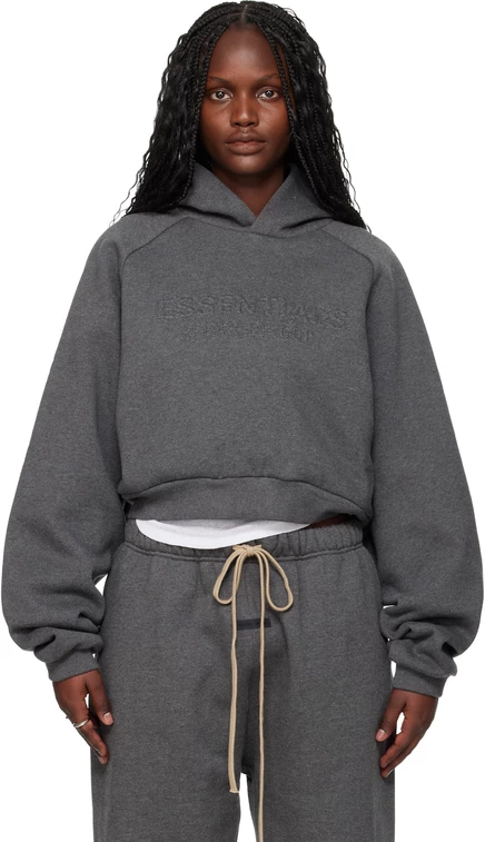 Женское худи Fear Of God ESSENTIALS 90s Raglan, антрацит