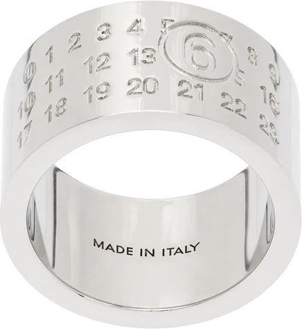 Мужское кольцо MM6 Maison Margiela Numeric, палладий