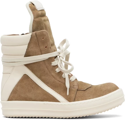 Женские кроссовки Rick Owens Geobasket, бежево-молочные