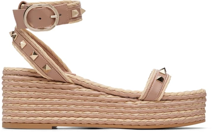 Босоножки Valentino Garavani Rockstud, платформа, розовые