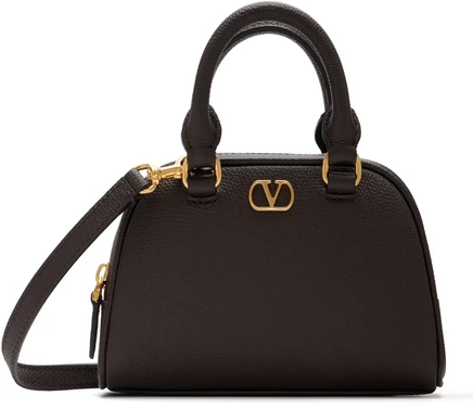 Женская мини-сумка Valentino Garavani VLogo, коричневая