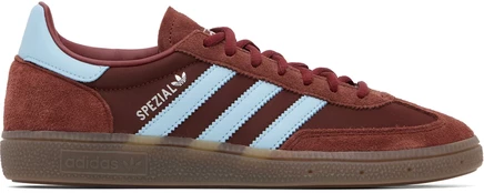 специальные кроссовки adidas Originals для гандбола коричневого и синего цвета fox brown/чистое небо/резинка