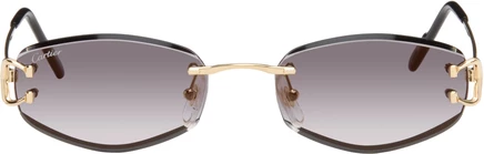 Cartier Gold 'Classic C de Cartier' Sunglasses gold/gold/grey
