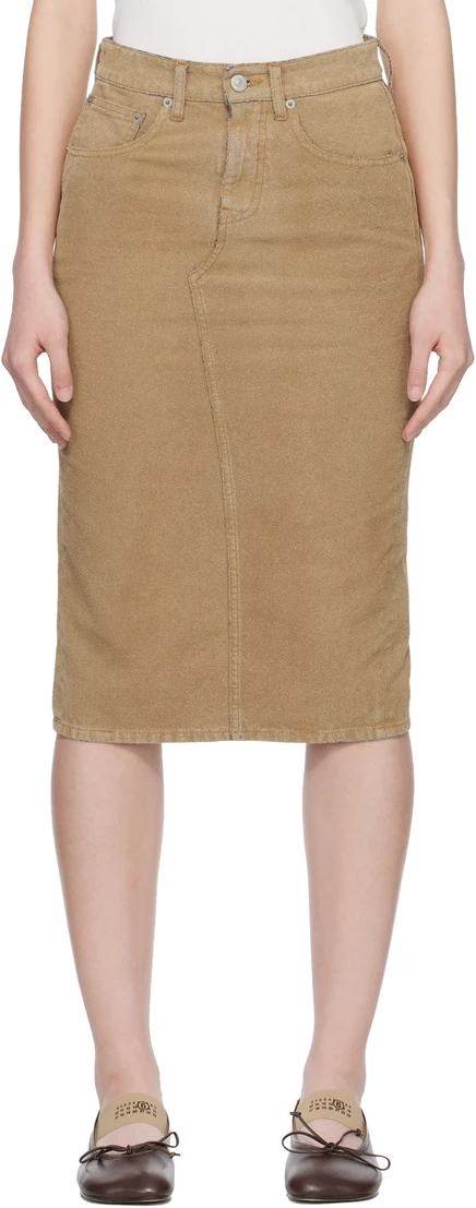 Женская юбка миди MM6 Maison Margiela, песочная