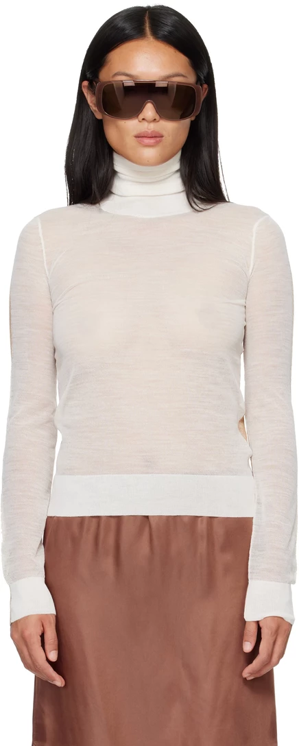 Женская водолазка MM6 Maison Margiela, молочно-бежевая