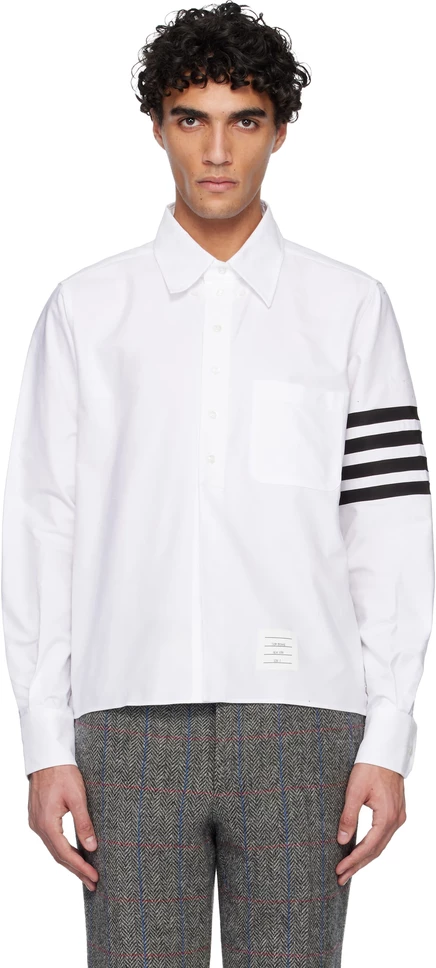 Мужская рубашка Thom Browne 4-Bar Oxford, белая