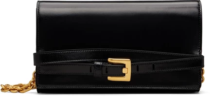 Сумка-кошелек BALMAIN Black Shuffle из телячьей кожи черного цвета
