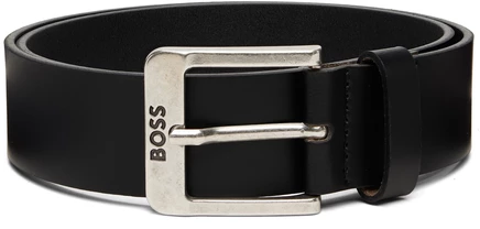 Мужской кожаный ремень BOSS, черный