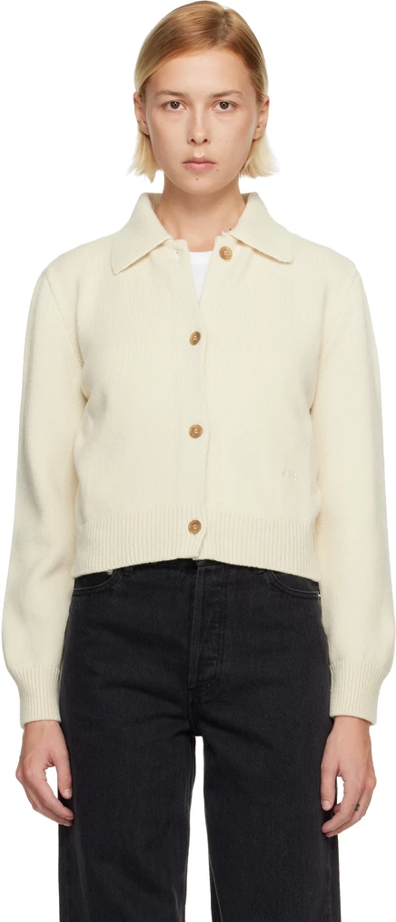 Женский кардиган A.P.C. Polo Collar, белый