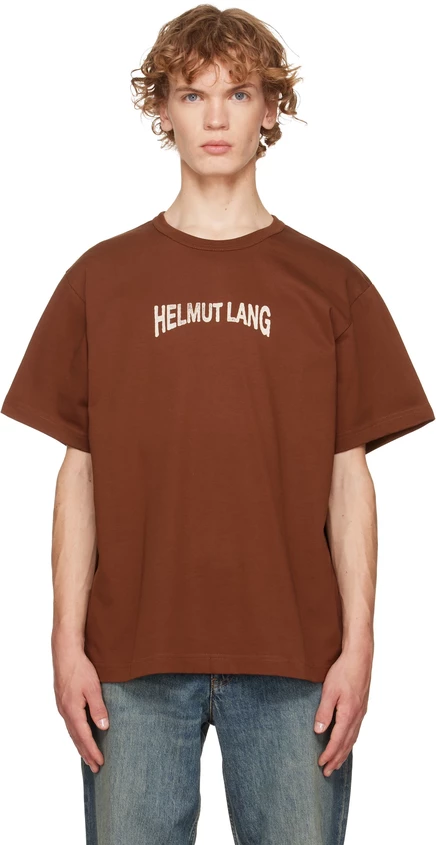 Мужская футболка Helmut Lang Ticket, коричневая