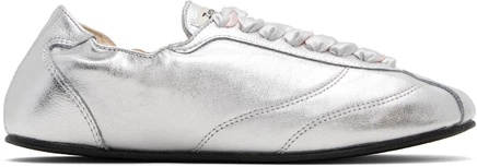 Женские низкие кроссовки Repetto Silk Tennis, серебристые