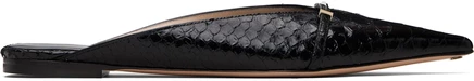 Черные туфли-лодочки TOM FORD с принтом под питона Julianne Mule черного цвета