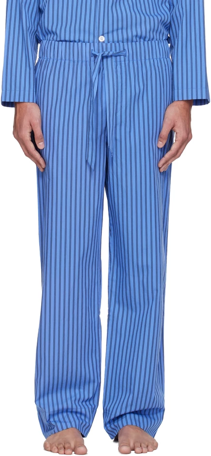 Мужские пижамные брюки Tekla Blue Poplin, полосатые