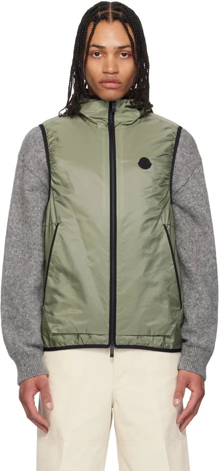 Мужской жилет Moncler Khaki Moretan, дымчато-оливковый