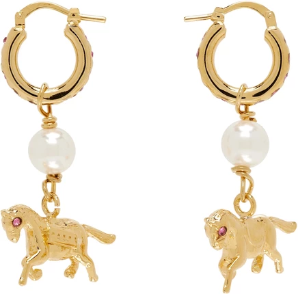 Мужские серьги Marni Horse Charm с позолотой, золотые