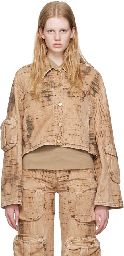 Tan Camouflage Denim Jacket lark/vetiver