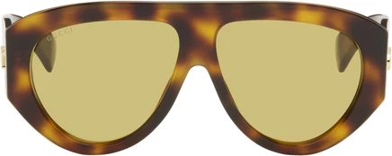 Женские очки Gucci Mask Frame, гавана/гавана/зелёные