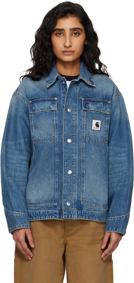 Джинсовая куртка Carhartt Work In Progress Blue OG Arctic синего цвета