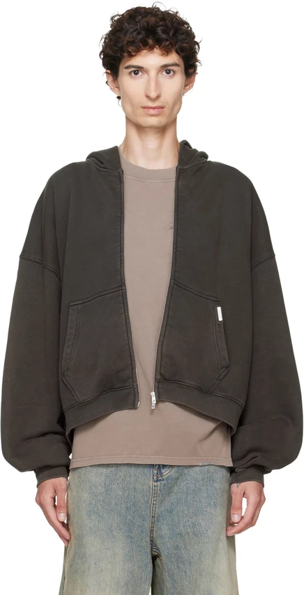 Мужское худи на молнии Represent Initial Boxy, кофейное