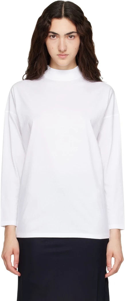 Женская футболка Jil Sander с длинными рукавами, белая