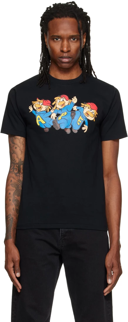 Мужская футболка BAPE Chimpy Trio, черная