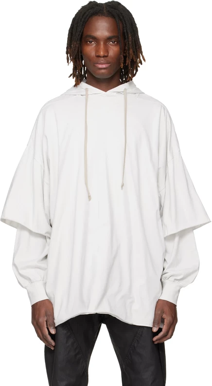 Мужское худи Rick Owens DRKSHDW Tommy Hustler, молочное