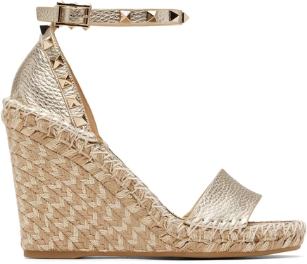 Женские сандалии Valentino Rockstud, platino/naturale