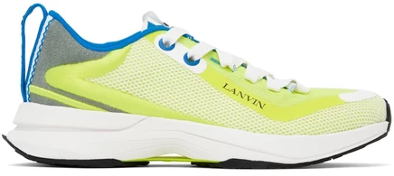 Сетчатые кроссовки Lanvin Green L-I optic белый/зеленый