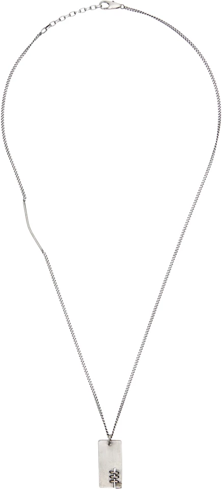 Мужское ожерелье Title of Work Dog Tag Suture, серебристое