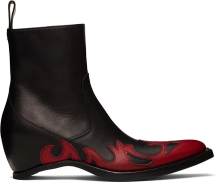 Женские ботильоны Maison Margiela Flame, черно-красные