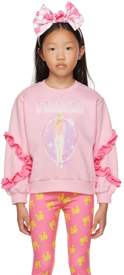 Детский свитшот FLAKIKI Barbie с логотипом, розовый